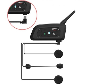 ZESTAW SŁUCHAWKOWY Z MIKROFONEM INTERKOM EJEAS V6 PRO KASK MOTOR MOTOCYKL