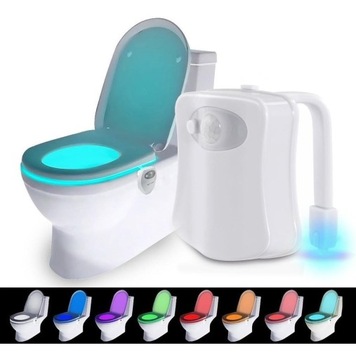 LAMPKA LED DO WC DO TOALETY ŚWIATEŁKO NA NOC CZUJNIKRUCHU ŚWIATŁA
