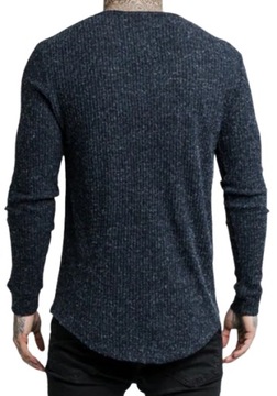 SWETER DZIANINOWY MĘSKI SIKSILK 14407 GRANAT r.44