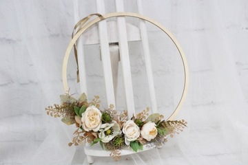 Обруч венок осенний венок украшение дома окно бежевый