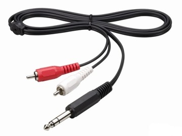 Kabel 2 x cinch - 1x duży jack 6,35mm THOMSON 1,5m