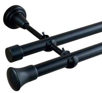 Двойной штор -стержень 300 см 19 мм черно -белый серебро современный умный