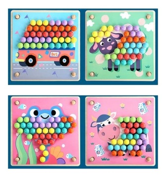 Пазл Деревянные блоки Шарики Монтессори FUN BALLS PUZZLE