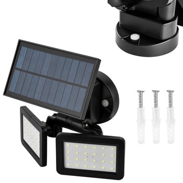 LAMPA SOLARNA ŚCIENNA LED 450lm NAŚWIETLACZ SMD