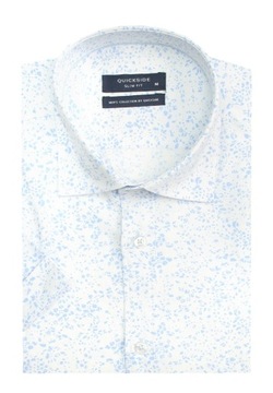 Biało-Niebieska Koszula Krótki Rękaw 39/170-176