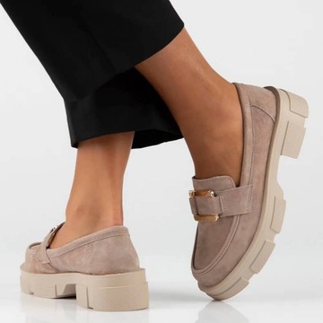 Удобные мокасины на платформе Filippo DP6099/24 BE.