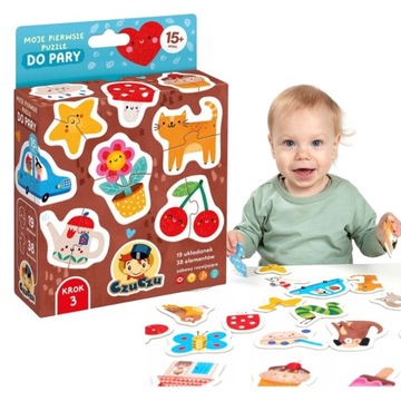 CZUCZU Moje Pierwsze Puzzle do Pary Układanki 19 Sztuk 15m+