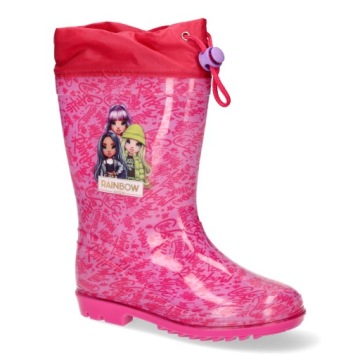 ДЕТСКИЕ РЕЗИНОВЫЕ БОТИНКИ РОЗОВАЯ РАДУГА ВЫСОКИЕ R 28
