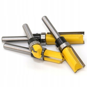 4 шт. фрезы для заподлицо с верхним подшипником, фреза 1/4