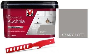 V33 Farba RENOWACJA kuchnia meble SZARY LOFT 2L