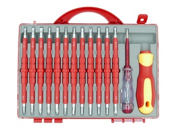 ZESTAW WKRĘTAKÓW ŚRUBOKRĘTY IZOLOWANE 25 ROZMIARÓW + WALIZKA DLA ELEKTRYKA