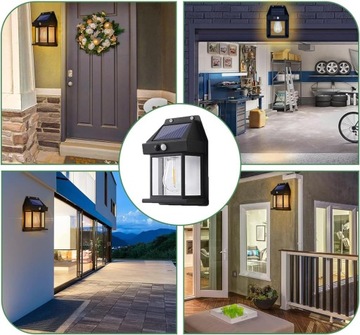 СВЕТОДИОДНАЯ СОЛНЕЧНАЯ ЛАМПА НАРУЖНЫЙ НАСТЕННЫЙ СВЕТИЛЬНИК СУМЕРКИ ДАТЧИК ДВИЖЕНИЯ