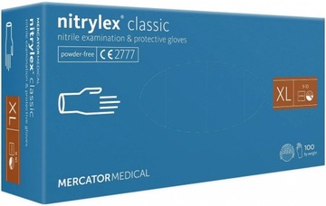 Rękawiczki Nitrylowe XL Bezpudrowe Violet Mocne Mercator 100 Sztuk