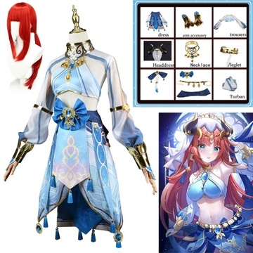 Genshin Impact Nilou Cosplay Kostium + Peruka,M