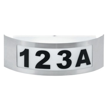 Lampa Elewacyjna Kinkiet NUMER DOMU srebrna E27