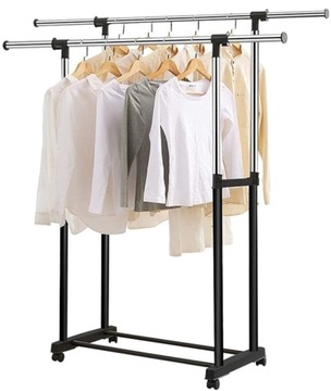 ДВОЙНАЯ ВЕШАЛКА ДЛЯ ОДЕЖДЫ С РЕГУЛИРОВКОЙ ВЫСОТЫ ПОЛКИ