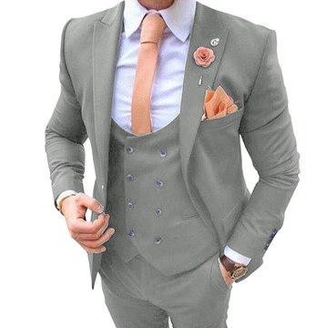 Casual Men's Suits Slim Fit 3 Pieces Wedding Groom