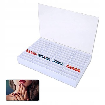 Коробка для дизайна ногтей с 44 сетками, накладные кончики ногтей