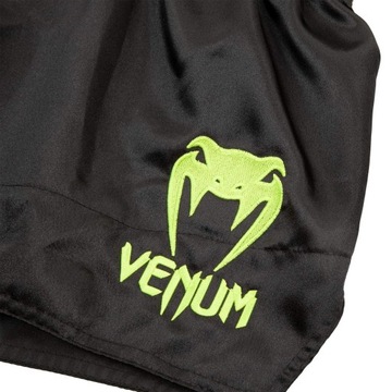 Venum Spodenki Muay Thai Classic Shorts Black/Neo Yellow XXL