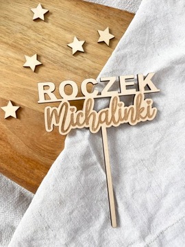 Topper na roczek - personalizowany z imieniem