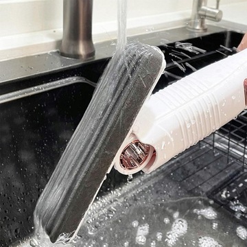 MINI MOP PŁASKI Z WYCISKACZEM DO MYCIA OKIEN PÓŁEK ŚCIĄGACZKA WODY WKŁAD 2x