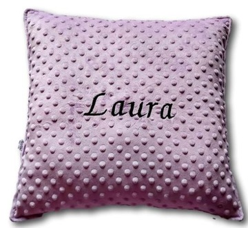 Poduszka z imieniem minky imię haft dekoracyjna personalizowana mięciutka
