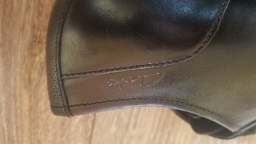 Buty CLARKS EU42 27cm Skórzane* czarne pantofle