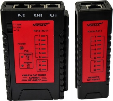 TESTER OKABLOWANIA SZUKACZ PAR RJ11 RJ45 RJ-45 POE