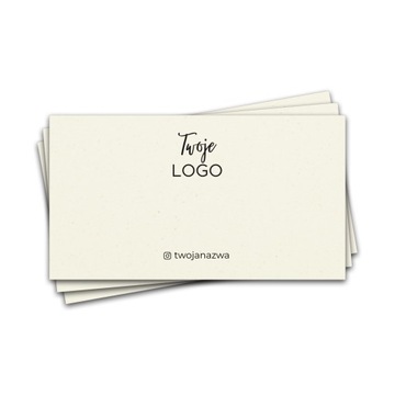 100x metki do bransoletek logo kremowe 250g 5x9cm