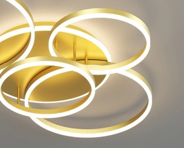 LAMPA WISZĄCA LED RING PLAFON LEDOWY LAMPA PIERŚCIENIOWA ZŁOTA
