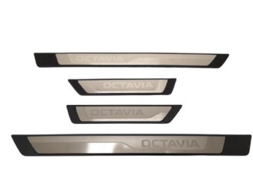 LISTWY PROGOWE KOMPLET PRZÓD I TYŁ SKODA OCTAVIA IV 4 od 2020r ORYGINALNE