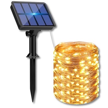 LAMPA SOLARNA OGRODOWA 200 LED ŁAŃCUCH DRUCIK 2200CM 22M