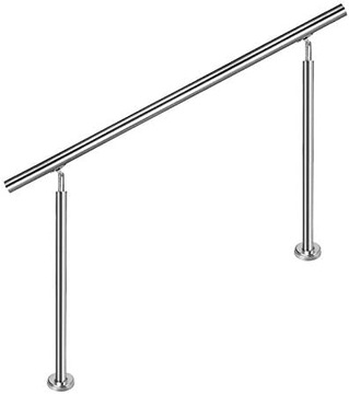 Aufun poręcz ze stali nierdzewnej z 2 słupkami, 80 cm, 0 poprzeczek
