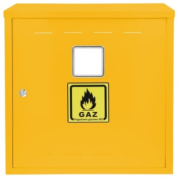 SZAFKA GAZOWA SKRZYNKA 140x140x25 ŻÓŁTA BEZ PLECÓW