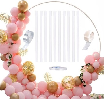OGROMNY ŁUK BALONOWY STELAŻ NA BALONY TŁO WESELE STOJAK OKRĄGŁY ZESTAW 1,5M