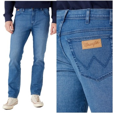 WRANGLER TEXAS SLIM MĘSKIE SPODNIE JEANSOWE EASY DAYS W12SHN42M W34 L30