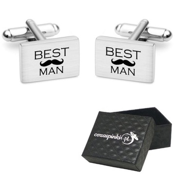Spinki do mankietów prostokątne BEST MAN