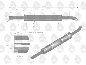Глушитель 1128мм 4,8кг MF3 C-3603P ЭМАЛЬ ОРИГИНАЛ