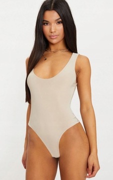PRETTYLITTLETHING BEŻOWE BODY RAMIĄCZKA 32
