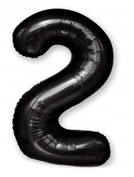 Balon foliowy CYFRA 2 czarna liczba GIGANT 100 cm