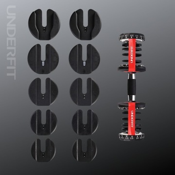 ZESTAW HANTLI REGULOWANYCH 2 x 24 KG + STOJAK UNDERFIT