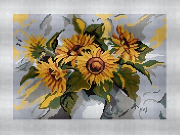 Kanwa nadruk SŁONECZNIKI haft krzyżykowy 40x30cm