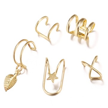 Fashion New Crystal Leaf Clip Earrings for Women Gold Color Exquisite Witho