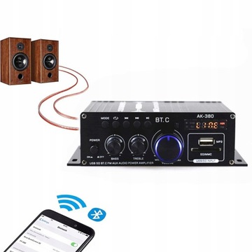 800W Bluetooth Mini AK380 Wzmacniacz FM do domu
