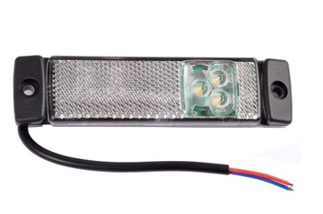 Lampa obrysowa LED 12/24V z odblaskiem - biała