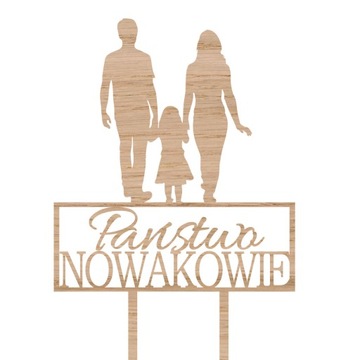 Topper na tort TŚD-14-Nazwisko Ślub Wesele