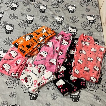 Женские фланелевые пижамы Hello Kitty, теплые брюки,
