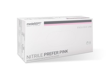 RĘKAWICZKI NITRYLOWE RÓŻ RĘKAWICE MEDASEPT PINK M - 100 szt