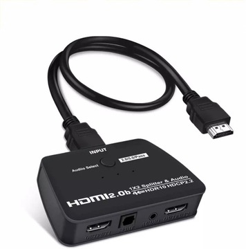 РАЗДЕЛИТЕЛЬ HDMI 1x2 HDCP 2.2 АУДИОЭКСТРАКТОР 4K/60