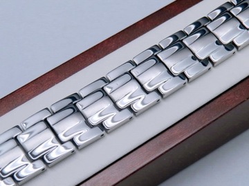 ЗДОРОВЫЙ ТИТАНОВЫЙ МАГНИТНЫЙ БРАСЛЕТ ПРОЧНОЕ СЕРЕБРО ЧИСТЫЙ ТИТАН